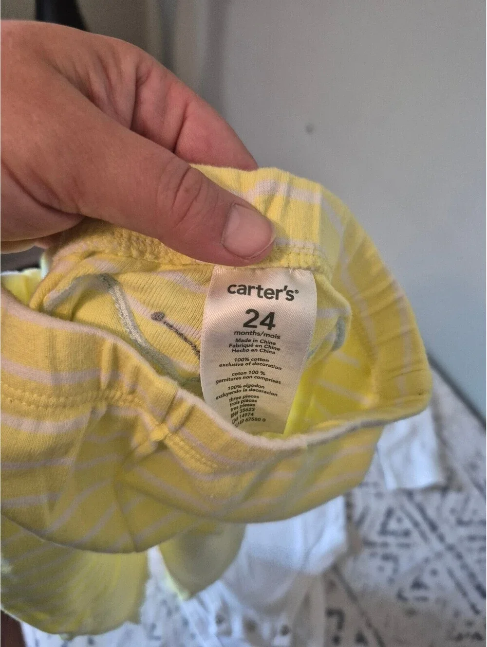 Carter's Baby 24 Months Long Sleeve Bodysuit and Yellow Striped Pants Set